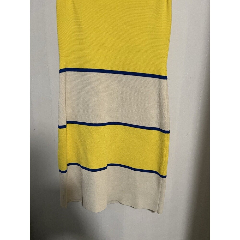 Moschino Boutique Yellow Striped Knit Dress Made in Italy Color block - Picture 3 of 9